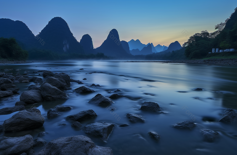 桂林漓江兴坪山水阳朔夜色自然摄影户外摄影著名景点图片,高清,摄影图,摄影图片,图片大全,摄影图免费下载